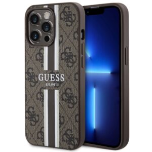 Guess GUHMP13XP4RPSW Apple iPhone 13 Pro Max 6.7" rudos spalvos kietas dėklas 4G Printed Stripes MagSafe