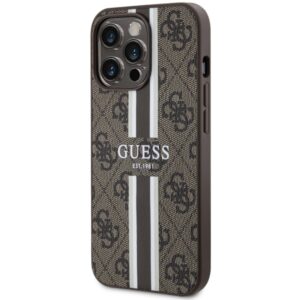 Guess GUHMP13XP4RPSW Apple iPhone 13 Pro Max 6.7" rudos spalvos kietas dėklas 4G Printed Stripes MagSafe - Image 2