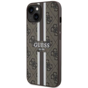 Guess GUHMP14SP4RPSW Apple iPhone 14 / 15 / 13 6.1" rudos spalvos kietas dėklas 4G Printed Stripes MagSafe - Image 2