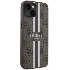 Guess GUHMP14SP4RPSW Apple iPhone 14 / 15 / 13 6.1" rudos spalvos kietas dėklas 4G Printed Stripes MagSafe - Image 4