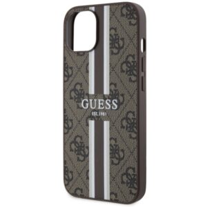 Guess GUHMP14SP4RPSW Apple iPhone 14 / 15 / 13 6.1" rudos spalvos kietas dėklas 4G Printed Stripes MagSafe - Image 6