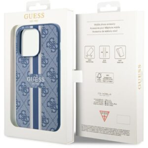 Guess GUHMP14LP4RPSB Apple iPhone 14 Pro 6.1" blue kietas dėklas 4G Printed Stripes MagSafe - Image 8