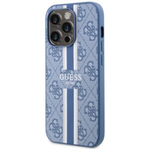 Guess GUHMP14LP4RPSB Apple iPhone 14 Pro 6.1" blue kietas dėklas 4G Printed Stripes MagSafe - Image 2