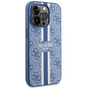 Guess GUHMP14LP4RPSB Apple iPhone 14 Pro 6.1" blue kietas dėklas 4G Printed Stripes MagSafe - Image 4