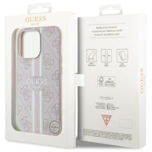 Guess GUHMP13LP4RPSP Apple iPhone 13 Pro / 13 6,1" rožinės spalvos kietas dėklas 4G Printed Stripes MagSafe - Image 8