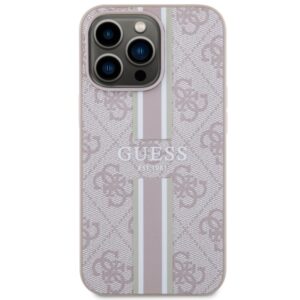 Guess GUHMP13LP4RPSP Apple iPhone 13 Pro / 13 6,1" rožinės spalvos kietas dėklas 4G Printed Stripes MagSafe - Image 3