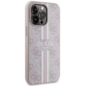 Guess GUHMP13LP4RPSP Apple iPhone 13 Pro / 13 6,1" rožinės spalvos kietas dėklas 4G Printed Stripes MagSafe - Image 4