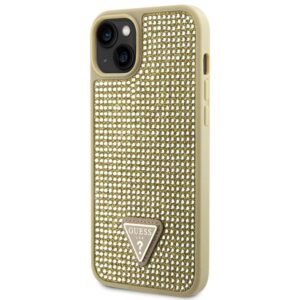 Guess GUHCP14SHDGTPD Apple iPhone 14 / 15 / 13 6.1" gold kietas dėklas Rhinestone Triangle - Image 2
