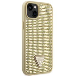 Guess GUHCP14SHDGTPD Apple iPhone 14 / 15 / 13 6.1" gold kietas dėklas Rhinestone Triangle - Image 4
