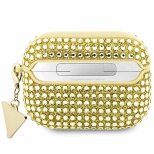 Guess GUAP2HDGTPD AirPods Pro 2 (2022/2023) dėklas aukso spalvos Rhinestone Triangle Charm - Image 2