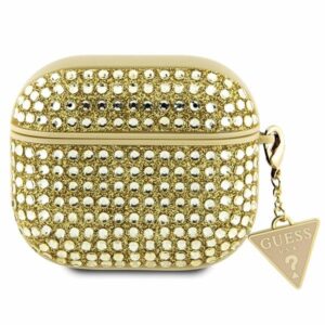 Guess GUA3HDGTPD AirPods 3 dėklas aukso spalvos Rhinestone Triangle Charm