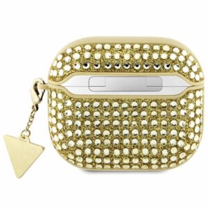 Guess GUA3HDGTPD AirPods 3 dėklas aukso spalvos Rhinestone Triangle Charm - Image 2