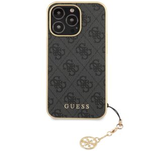 Guess GUHCP14LGF4GGR Apple iPhone 14 Pro 6,1" grey kietas dėklas 4G Charms Collection - Image 3