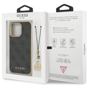 Guess GUHCP14LGF4GGR Apple iPhone 14 Pro 6,1" grey kietas dėklas 4G Charms Collection - Image 8