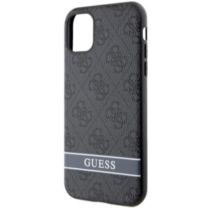 Guess GUHCN61P4SNK Apple iPhone 11 / Xr grey kietas dėklas 4G Stripe - Image 6