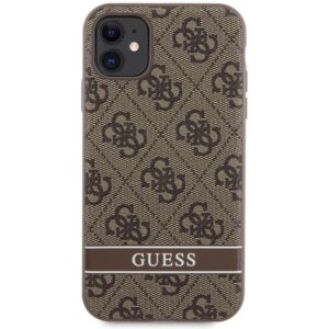 Guess GUHCN61P4SNW Apple iPhone 11 / Xr rudos spalvos kietas dėklas 4G Stripe - Image 3