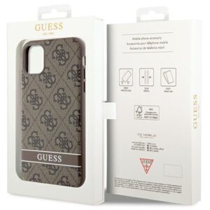 Guess GUHCN61P4SNW Apple iPhone 11 / Xr rudos spalvos kietas dėklas 4G Stripe - Image 8
