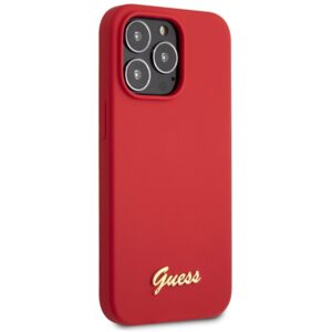 Guess GUHCP13XLSLMGRE Apple iPhone 13 Pro Max 6.7" burgundy kietas dėklas Silicone Vintage Gold Logo - Image 4