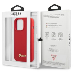 Guess GUHCP13XLSLMGRE Apple iPhone 13 Pro Max 6.7" burgundy kietas dėklas Silicone Vintage Gold Logo - Image 8
