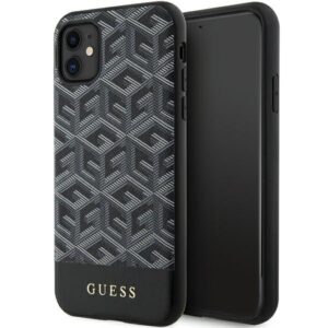 Guess GUHMN61HGCFSEK Apple iPhone 11 / Xr 6.1" juodos spalvos kietas dėklas GCube Stripes MagSafe