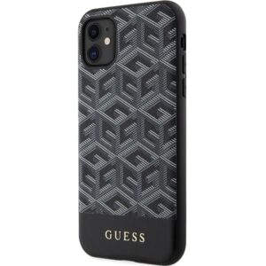 Guess GUHMN61HGCFSEK Apple iPhone 11 / Xr 6.1" juodos spalvos kietas dėklas GCube Stripes MagSafe - Image 2