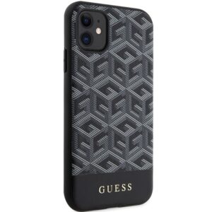 Guess GUHMN61HGCFSEK Apple iPhone 11 / Xr 6.1" juodos spalvos kietas dėklas GCube Stripes MagSafe - Image 4