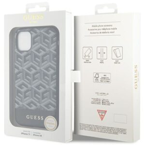 Guess GUHMN61HGCFSEK Apple iPhone 11 / Xr 6.1" juodos spalvos kietas dėklas GCube Stripes MagSafe - Image 8