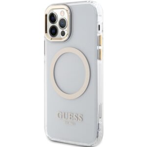 Guess GUHMP12MHTRMD Apple iPhone 12/12 Pro 6.1" gold kietas dėklas Metal Outline Magsafe - Image 2