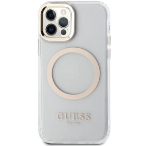 Guess GUHMP12MHTRMD Apple iPhone 12/12 Pro 6.1" gold kietas dėklas Metal Outline Magsafe - Image 3