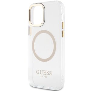Guess GUHMP12MHTRMD Apple iPhone 12/12 Pro 6.1" gold kietas dėklas Metal Outline Magsafe - Image 6