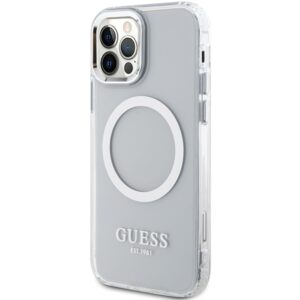 Guess GUHMP12MHTRMS Apple iPhone 12/12 Pro 6.1" silver kietas dėklas Metal Outline Magsafe - Image 2