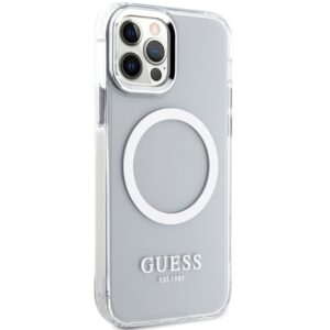Guess GUHMP12MHTRMS Apple iPhone 12/12 Pro 6.1" silver kietas dėklas Metal Outline Magsafe - Image 4
