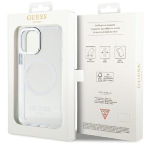 Guess GUHMP12MHTRMS Apple iPhone 12/12 Pro 6.1" silver kietas dėklas Metal Outline Magsafe - Image 8