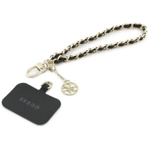 Guess GUOUCHSAMC4K Universal Hand Strap juodos spalvos Saffiano Chain 4G Charm - Image 2