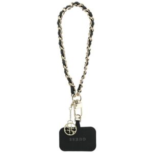 Guess GUOUCHSAMC4K Universal Hand Strap juodos spalvos Saffiano Chain 4G Charm