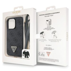 Guess GUHCP13LP4TDSCPK Apple iPhone 13 Pro / 13 6.1" juodos spalvos kietas dėklas Crossbody 4G Metal Logo - Image 9