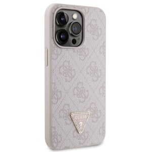Guess GUHCP13LP4TDSCPP Apple iPhone 13 Pro / 13 6.1" rožinės spalvos kietas dėklas Crossbody 4G Metal Logo - Image 4