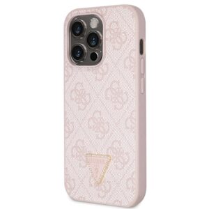 Guess GUHCP14LP4TDSCPP Apple iPhone 14 Pro 6.1" rožinės spalvos kietas dėklas Crossbody 4G Metal Logo - Image 2