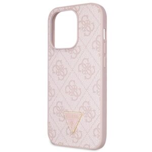 Guess GUHCP14LP4TDSCPP Apple iPhone 14 Pro 6.1" rožinės spalvos kietas dėklas Crossbody 4G Metal Logo - Image 7
