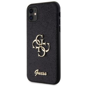 Guess GUHCN61HG4SGK Apple iPhone 11 / Xr 6.1" juodos spalvos kietas dėklas Glitter Script Big 4G - Image 2