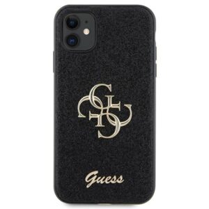Guess GUHCN61HG4SGK Apple iPhone 11 / Xr 6.1" juodos spalvos kietas dėklas Glitter Script Big 4G - Image 3