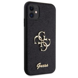 Guess GUHCN61HG4SGK Apple iPhone 11 / Xr 6.1" juodos spalvos kietas dėklas Glitter Script Big 4G - Image 4