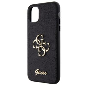 Guess GUHCN61HG4SGK Apple iPhone 11 / Xr 6.1" juodos spalvos kietas dėklas Glitter Script Big 4G - Image 6