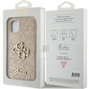 Guess GUHCN61HG4SGD Apple iPhone 11 / Xr 6.1" gold kietas dėklas Glitter Script Big 4G - Image 8