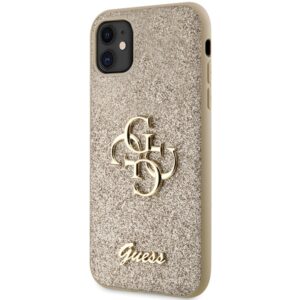 Guess GUHCN61HG4SGD Apple iPhone 11 / Xr 6.1" gold kietas dėklas Glitter Script Big 4G - Image 2