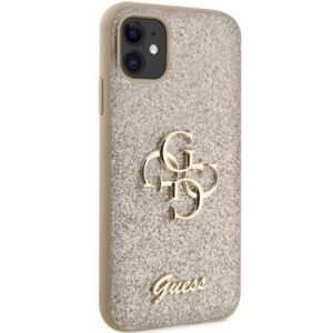 Guess GUHCN61HG4SGD Apple iPhone 11 / Xr 6.1" gold kietas dėklas Glitter Script Big 4G - Image 4