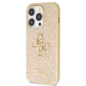 Guess GUHCP14LHG4SGD Apple iPhone 14 Pro 6.1" gold kietas dėklas Glitter Script Big 4G - Image 2