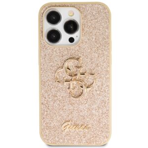 Guess GUHCP14LHG4SGD Apple iPhone 14 Pro 6.1" gold kietas dėklas Glitter Script Big 4G - Image 3