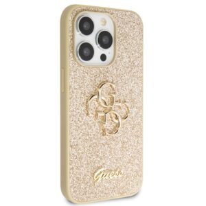 Guess GUHCP14LHG4SGD Apple iPhone 14 Pro 6.1" gold kietas dėklas Glitter Script Big 4G - Image 4