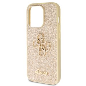 Guess GUHCP14LHG4SGD Apple iPhone 14 Pro 6.1" gold kietas dėklas Glitter Script Big 4G - Image 6